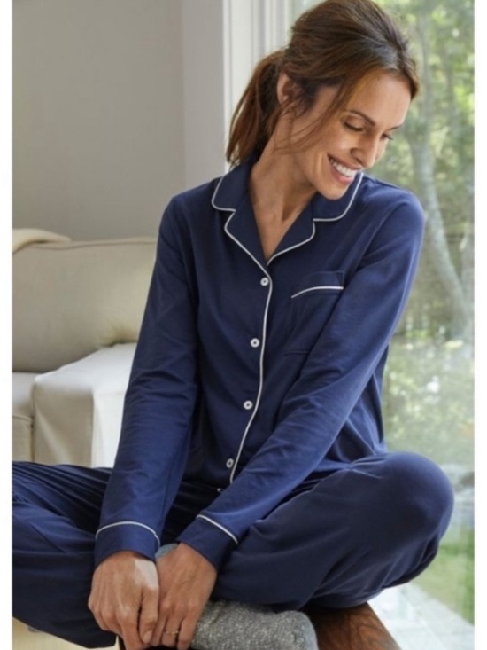 L.L. Bean Other - L.L. Bean Solid Flannel Pajama PJ Set Size XLP Navy Petite Warm Cozy Loungewear